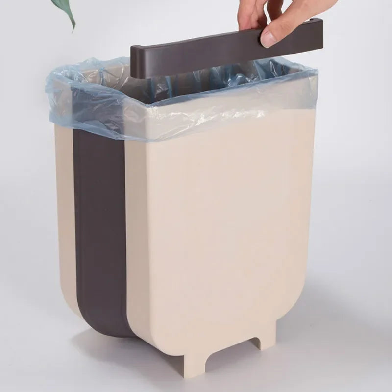 Wall-Mounted Folding Trash Bin